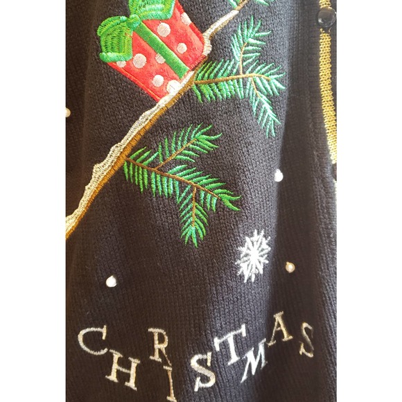 Holiday Time size 12/14 black & multicolored Christmas vest - Picture 3 of 6